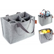 TORBA NA WODĘ 1,5-2,5L - 6 BUTELEK, SZARA