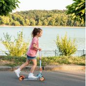 HULAJNOGA DWUKOŁOWA SKŁADANA, KAUCZUKOWE KOŁA DLA DZIECI MŁODZIEŻY 12 CM DO 50 KG