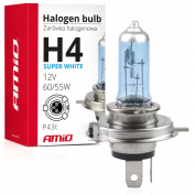 ŻARÓWKA HALOGENOWA H4 12V 60/55W FILTR UV (E4) SUPER WHITE