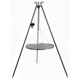 GRILL NA TRÓJNOGU 180 CM - RUSZT STAL NATURALNA 70 CM + KOŁOWROTEK