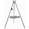 GRILL NA TRÓJNOGU 180 CM - RUSZT STAL NATURALNA 80 CM + KOŁOWROTEK