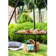 GRILL NA TRÓJNOGU 180 CM - RUSZT STAL NATURALNA 50 CM + KOŁOWROTEK