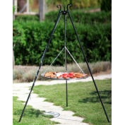 GRILL NA TRÓJNOGU 180 CM - RUSZT STAL NIERDZEWNA 70 CM