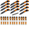 ZESTAW 12 X NÓŻ BUDOWLANY PLASTIKOWY 18 MM + 12 X  OSTRZA ZAPASOWE 18 MM 10 SZT