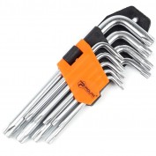 ZESTAW KLUCZY IMBUSOWYCH TORX 9 SZT., Т10-Т50, CrV, KRÓTKIE