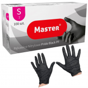 RĘKAWICZKI NITRYLOWE CZARNE M 100 SZT NITRYL FOOD MASTER