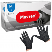 RĘKAWICZKI NITRYLOWE CZARNE M 100 SZT NITRYL FOOD MASTER