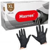 RĘKAWICZKI NITRYLOWE CZARNE M 100 SZT NITRYL FOOD MASTER