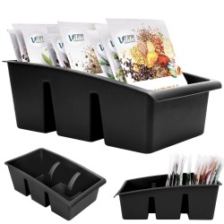 Pojemnik ORGANIZER kuchenny na przyprawy torebki do szuflady szafki czarny 25x15x9 cm