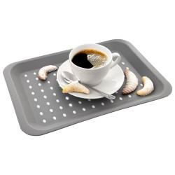 Taca tacka kuchenna do serwowania antypoślizgowa 33x23cm szara