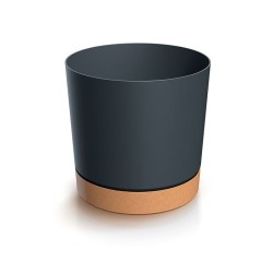 Doniczka Antracytowa osłonka z podstawką TUBO PM 24cm